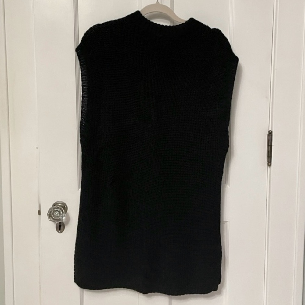 Tribe Alive Laude the Label Black Alpaca Knit Sleeveless Tunic Vest Sweater Dres - Picture 5 of 10